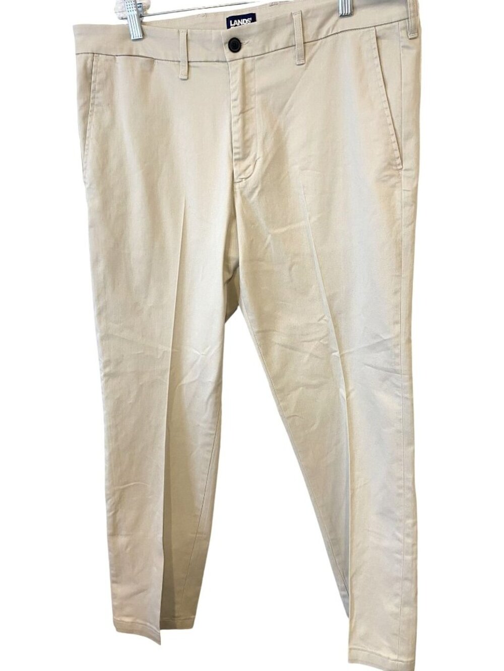 Lands End Mens 36 Khaki Chino Pants Straight Fit Flat Front Preppy Classic